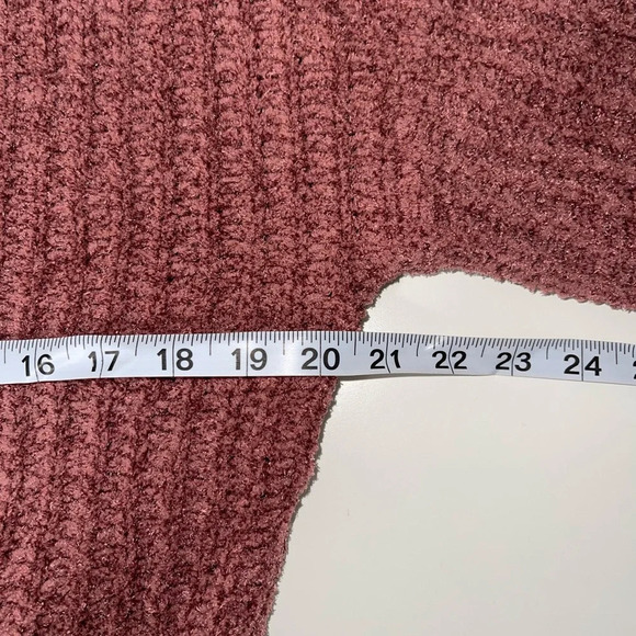 Express Rosewood Pink Single Cold Shoulder Chenille Knit Sweater Small Women’s - Picture 6 of 10